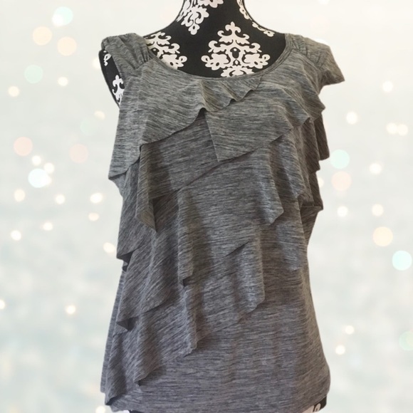 AB Studio Tops - Grey Ruffled AB Studio Top